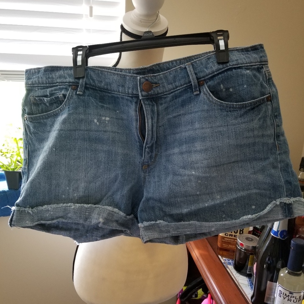 Loft faded denim shorts sz 32/14 rolled cuff